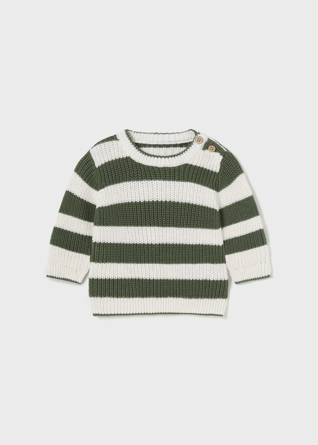 Baby Striped Knit Pullover Sweater – Forest Green