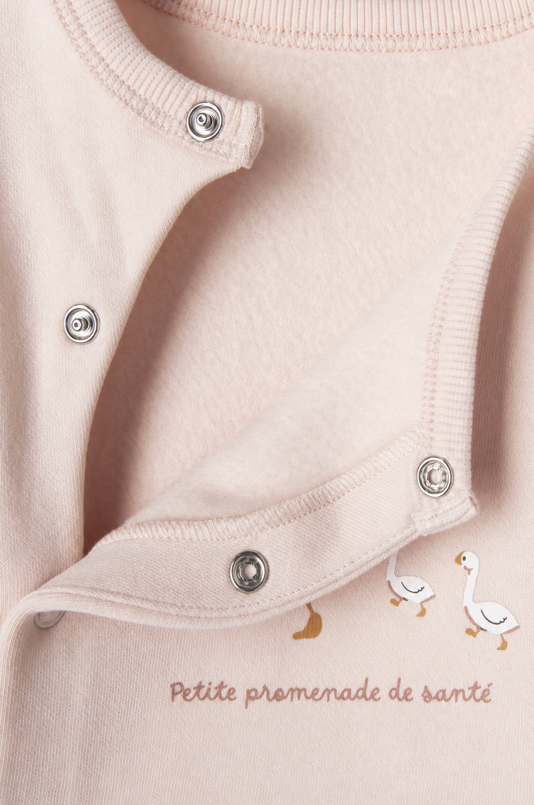 Baby Fleece Snap Sweatshirt – Soft Pink