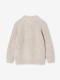 Beige knitted sweater on a white background