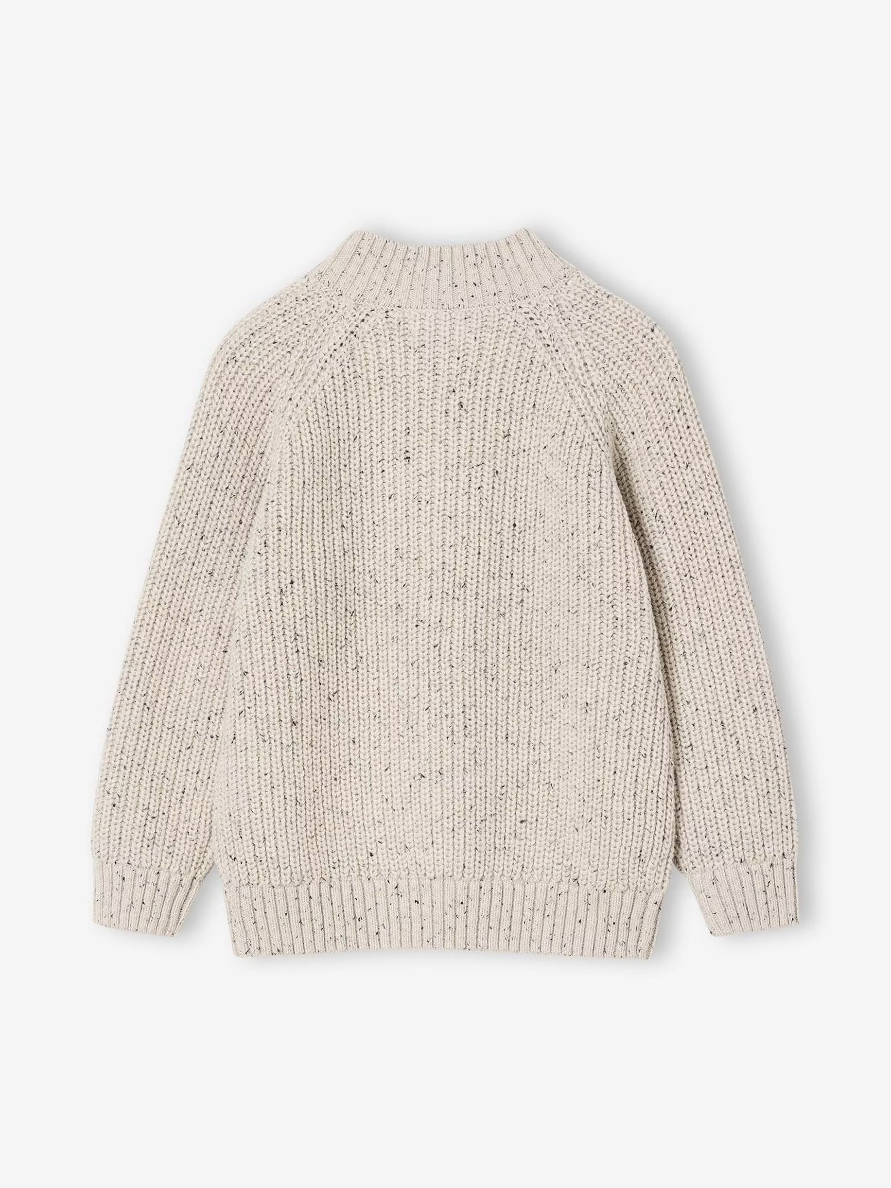 Beige knitted sweater on a white background