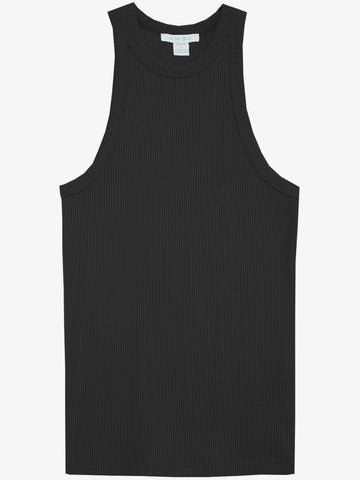 Black Ribbed Tank Top women