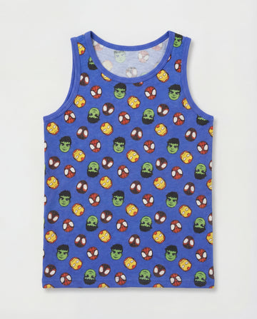 Soft Cotton Kid's Tank Top Blue