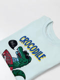 Boy's Crocodile Printed T-Shirt | Cotton, Mint Green