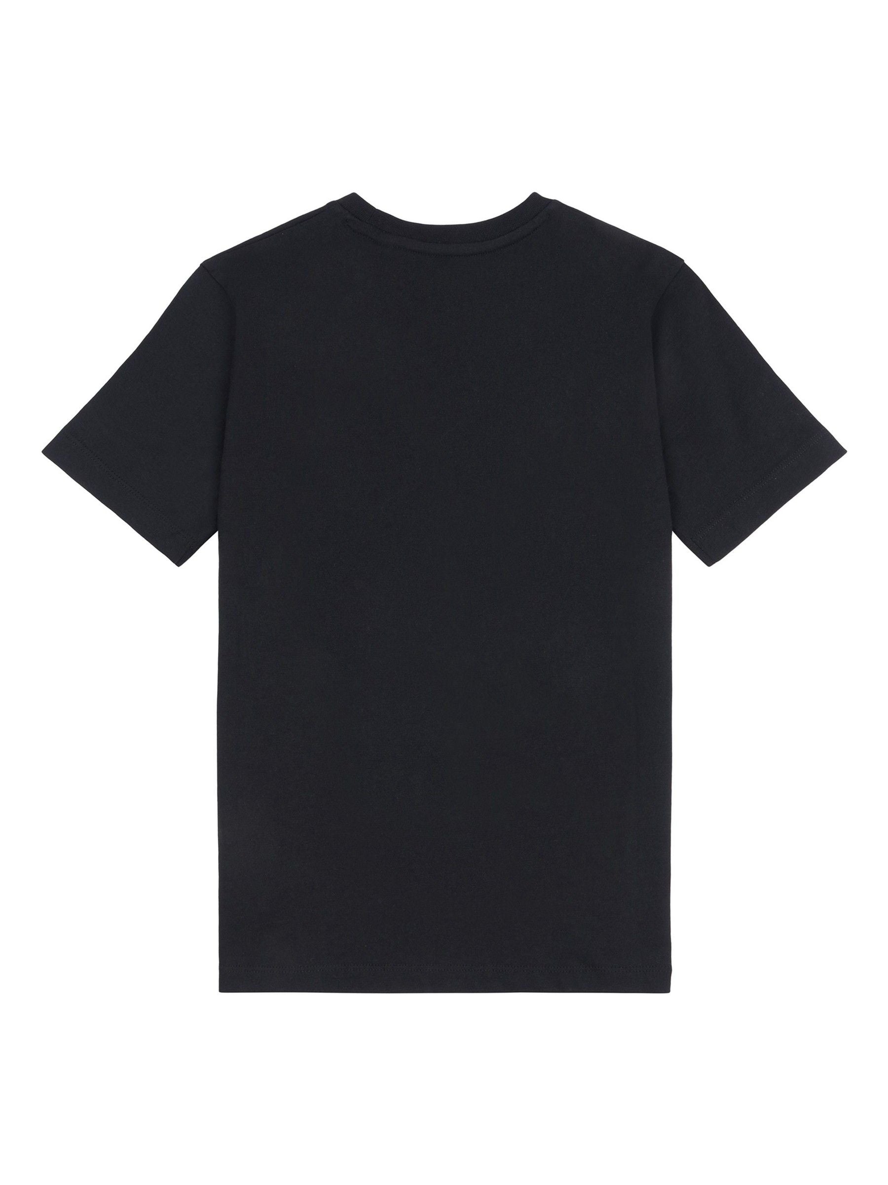 Boy's Half Sleeve Cotton T-shirt | Black Back Side