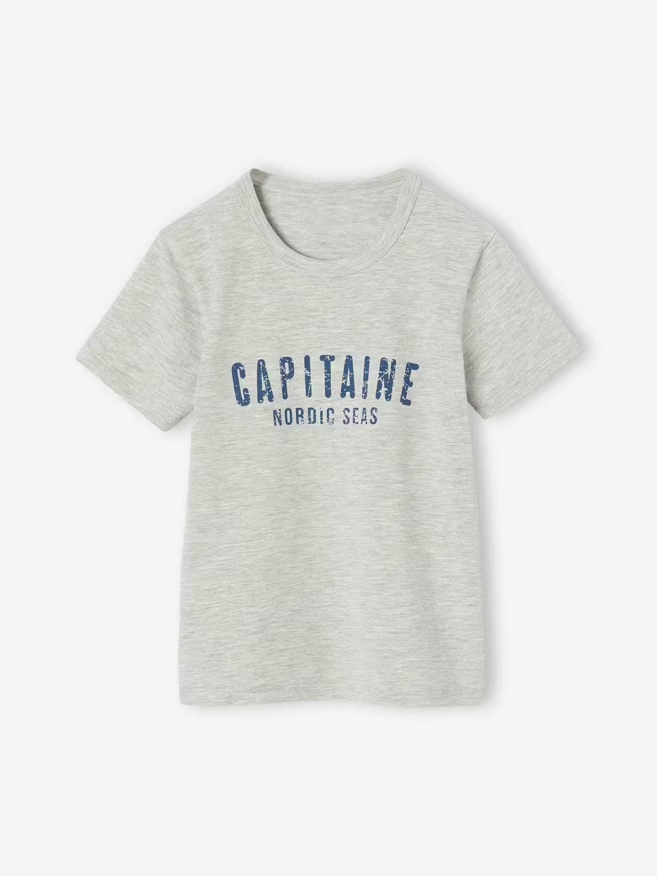 Boy's Light Grey Cotton T-Shirt