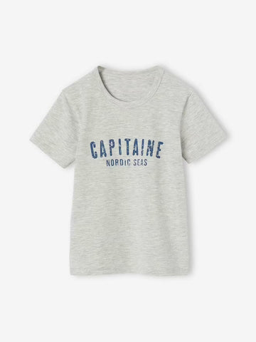 Boy's Light Grey Cotton T-Shirt