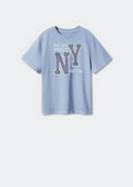 Boy's Short Sleeve Printed T-shirt | Cotton, Light Blue