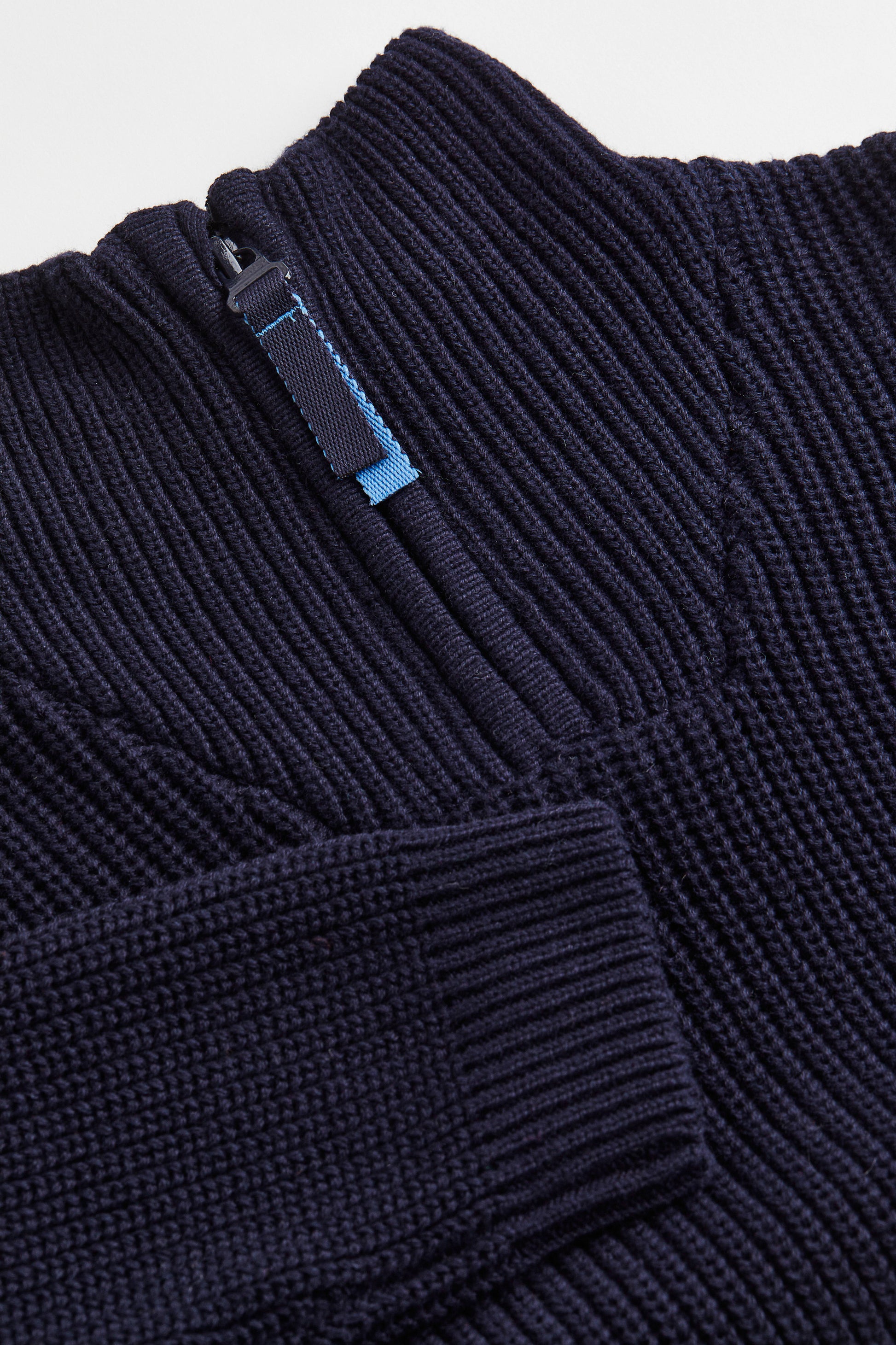 Boys Zip Up Sweater in Cotton Fabric and navy blue Color