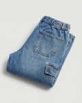 Boy's Classic Blue Denim Cargo Pants