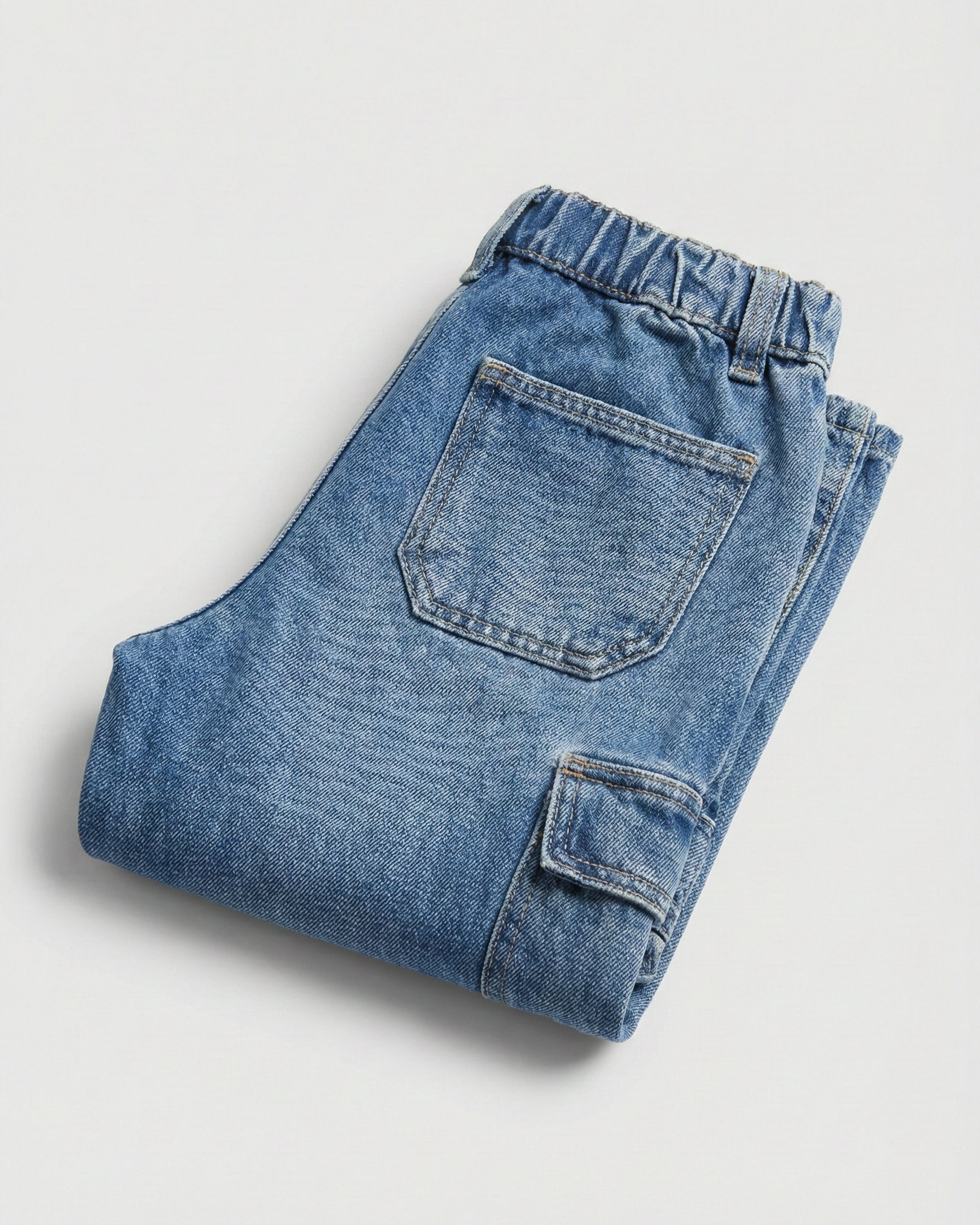 Boy's Classic Blue Denim Cargo Pants