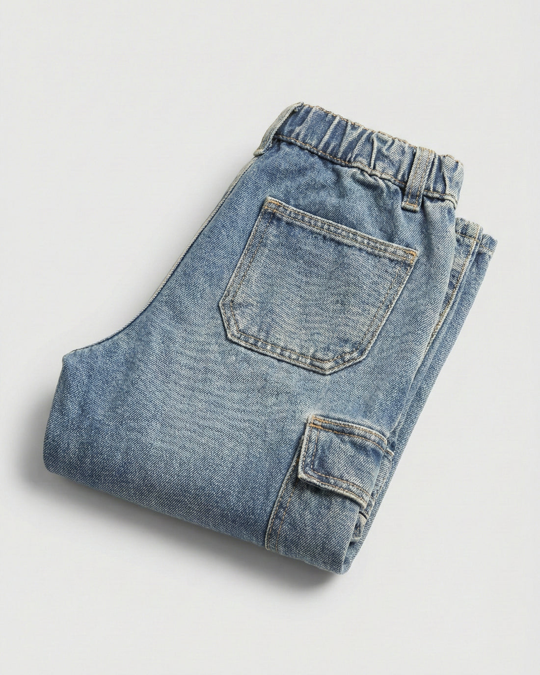 Boy's Vintage Blue Denim Cargo Pants