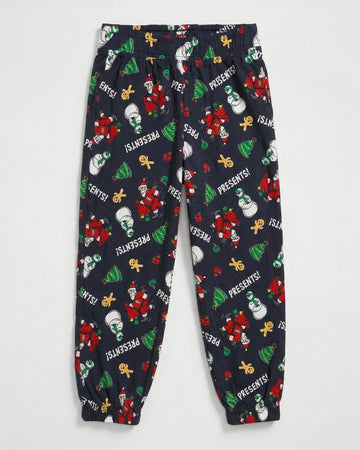 Boy's Cotton Holiday Print Joggers