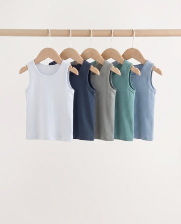 3/5 Pieces Toddler Boys Vest Tank Top Pack - Cotton