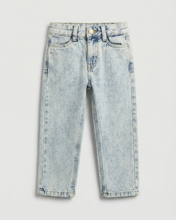 Boy's Straight Cut Light Acid Wash Denim Pant