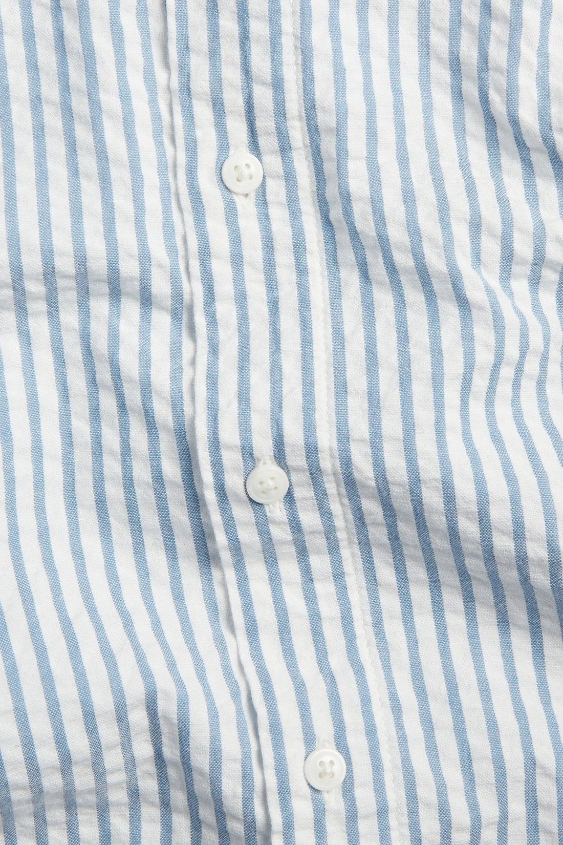 PTex Fashion boys' short sleeve striped seersucker shirt, full front flat lay