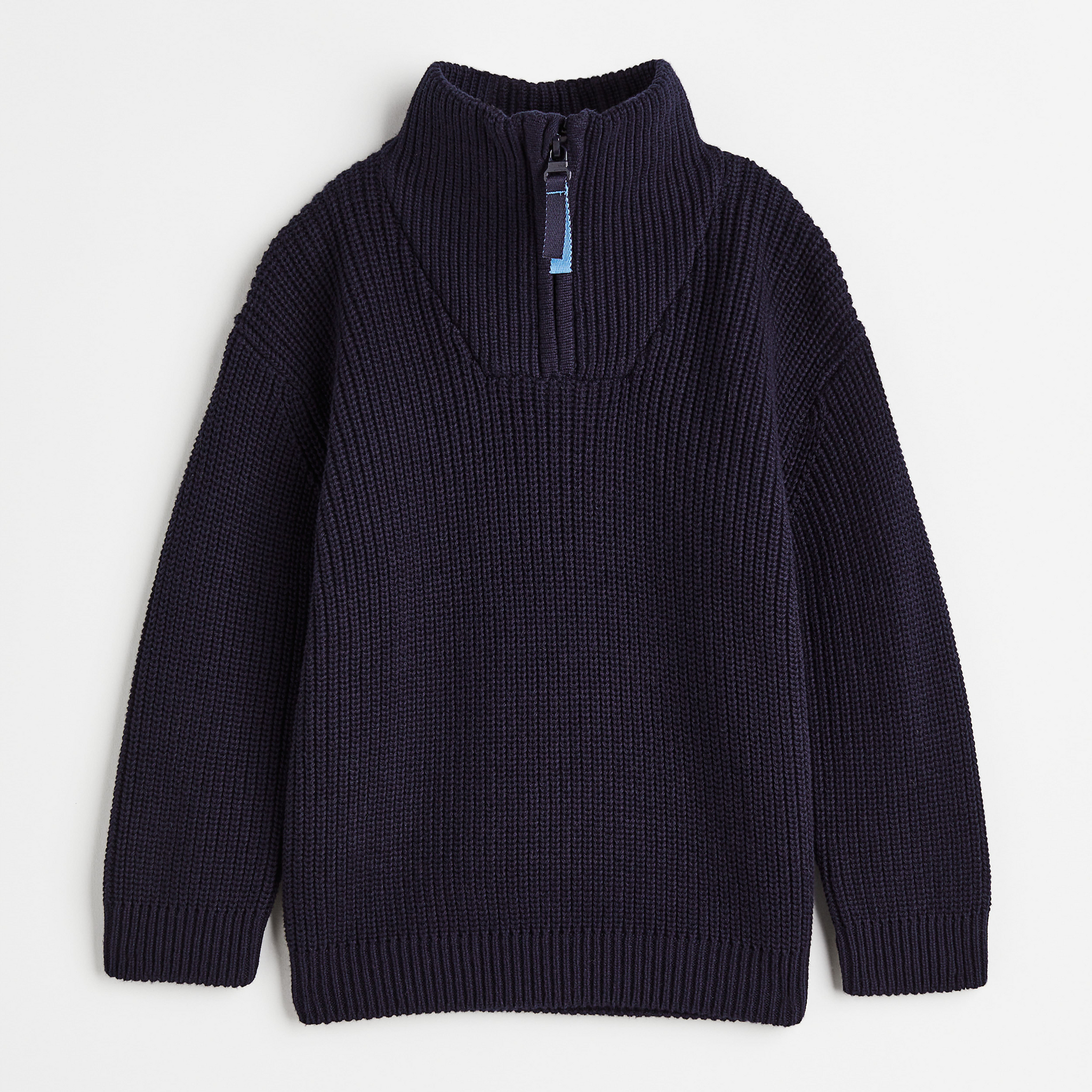 Kid Boy's Zip Up Sweater in Navy Blue Color