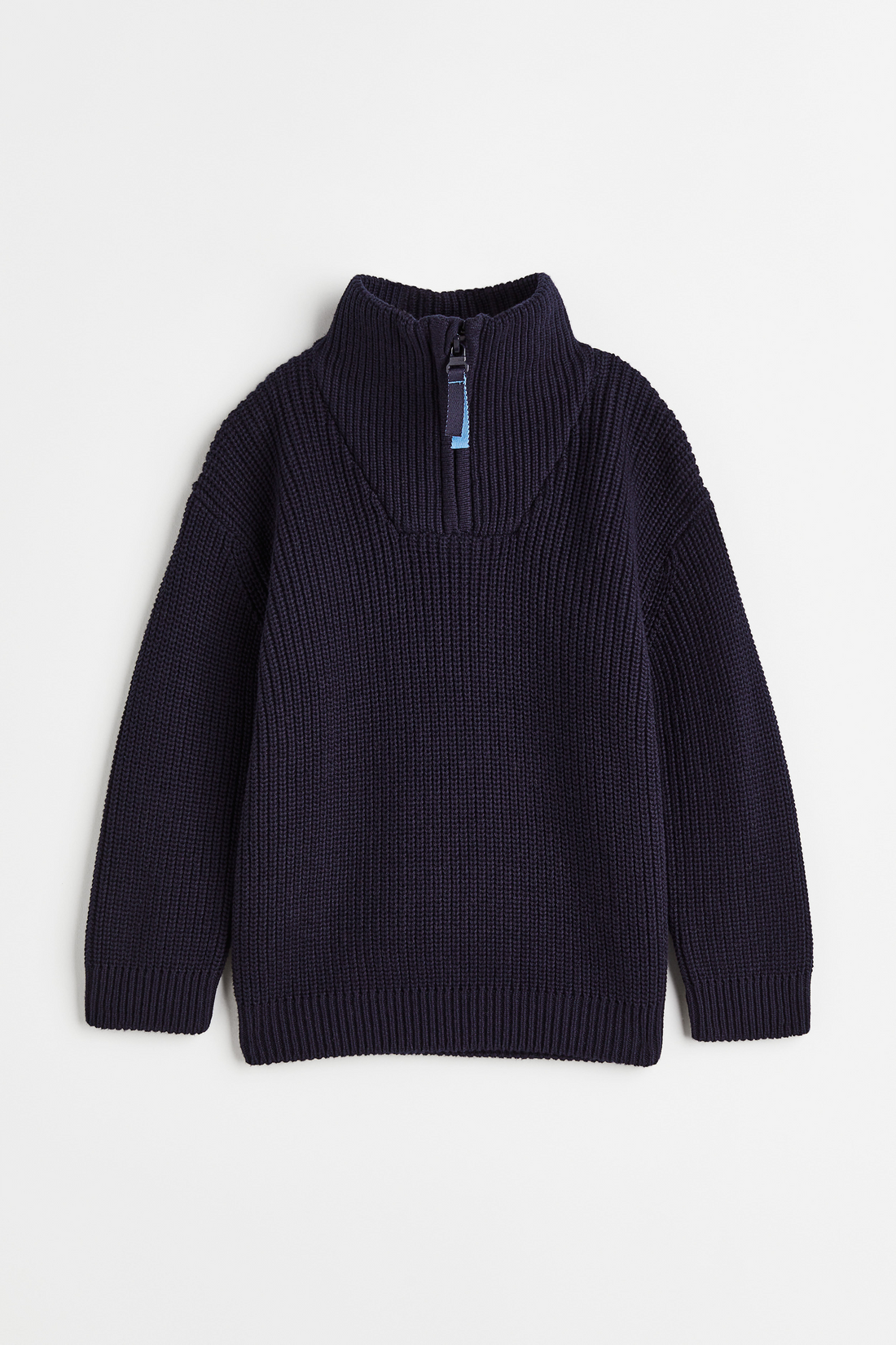 Kid Boy's Zip Up Sweater in Navy Blue Color