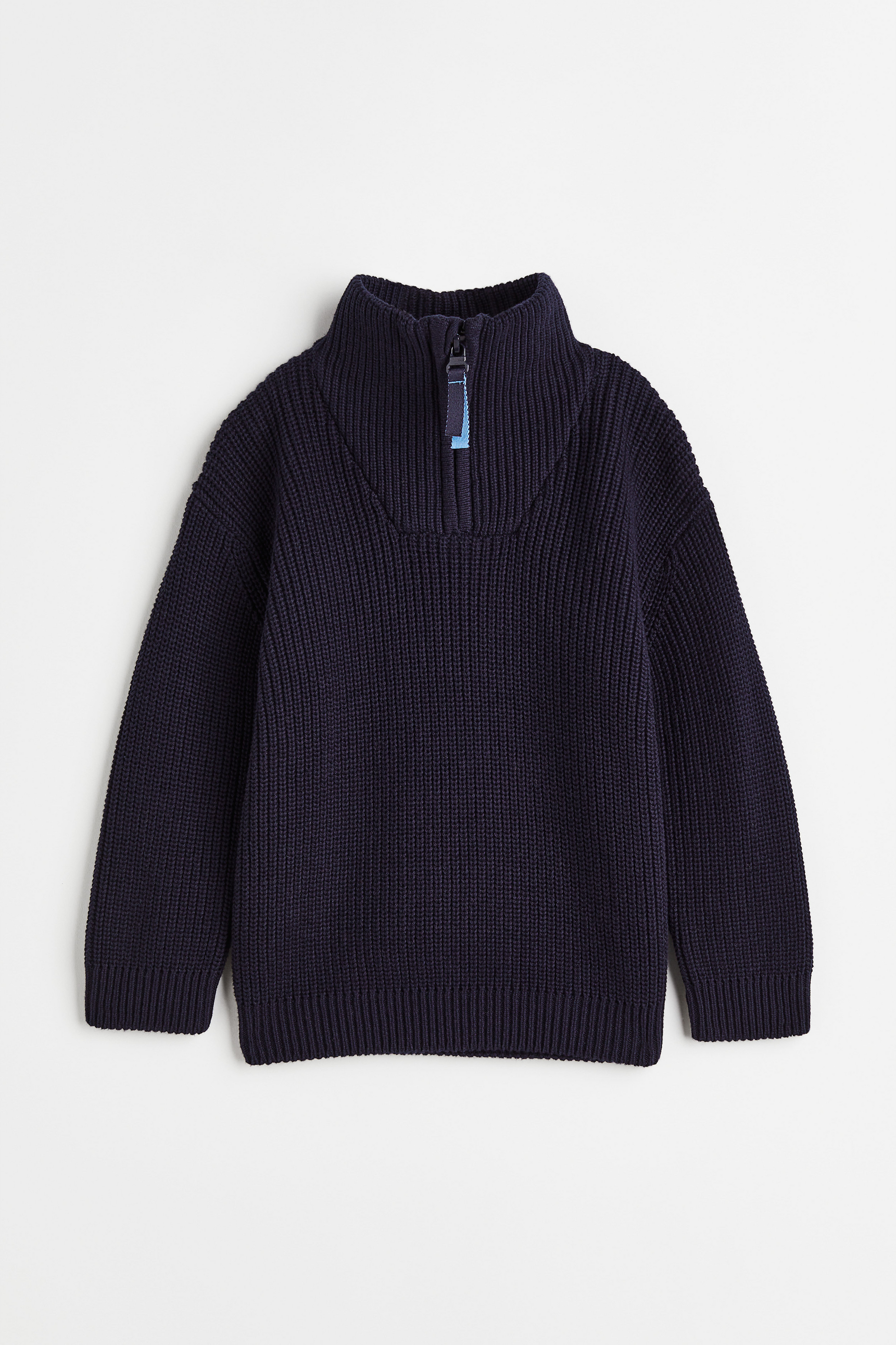 Kid Boy's Zip Up Sweater in Navy Blue Color