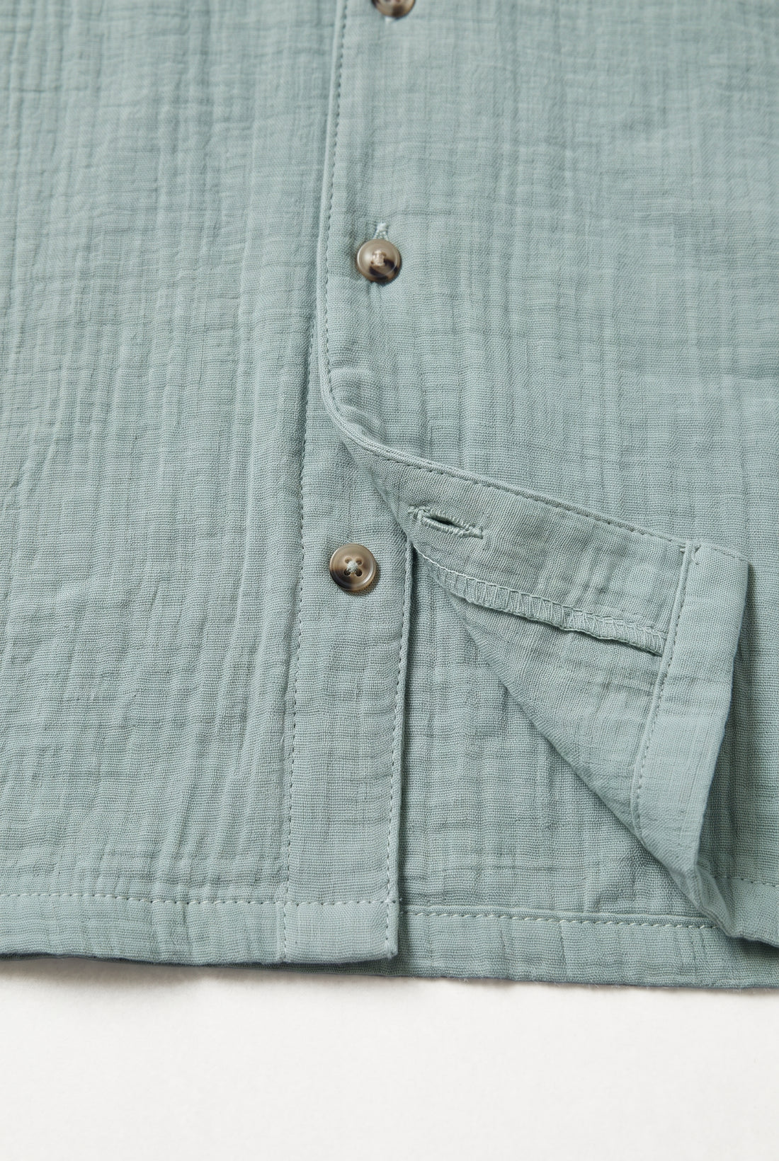 Boy’s Warm Mint Green Muslin Cotton Short Sleeve Shirt
