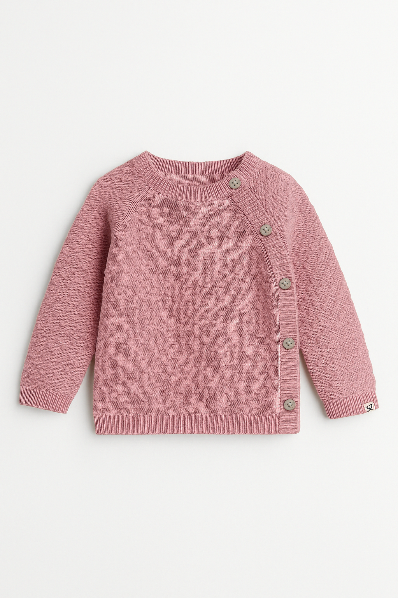 Infant Soft Pink Side Button Knit Sweater