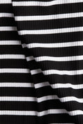 Close-up of black and white striped fabric