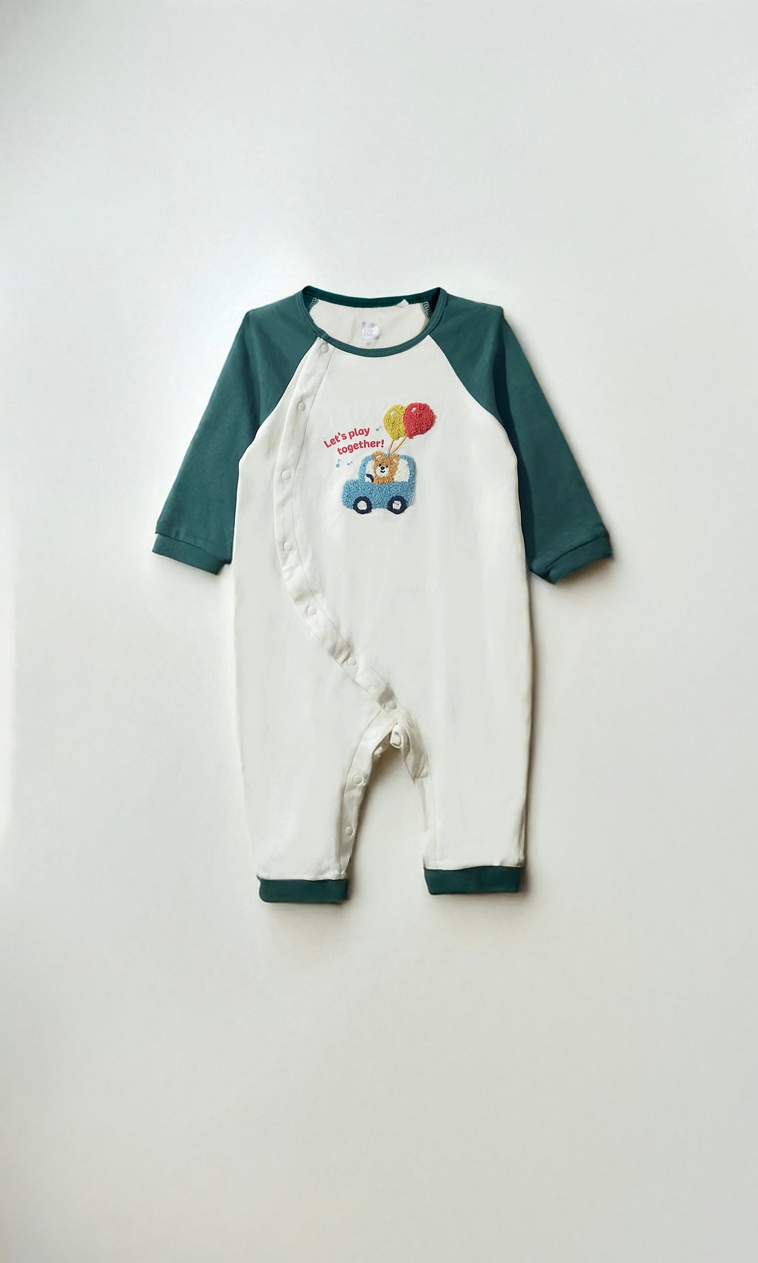 Cotton Fabric baby rompers with round neck