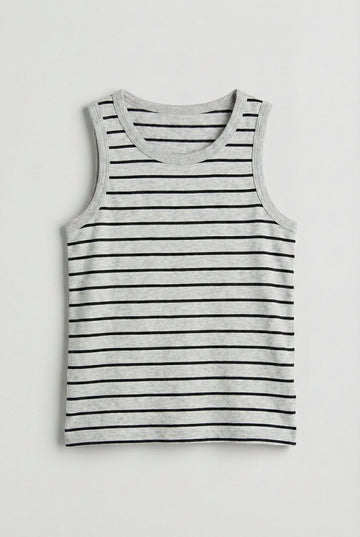 Kids Classic Striped Light Grey Tank Top 