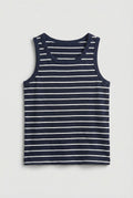 Kids Classic Striped Navy Blue Tank Top