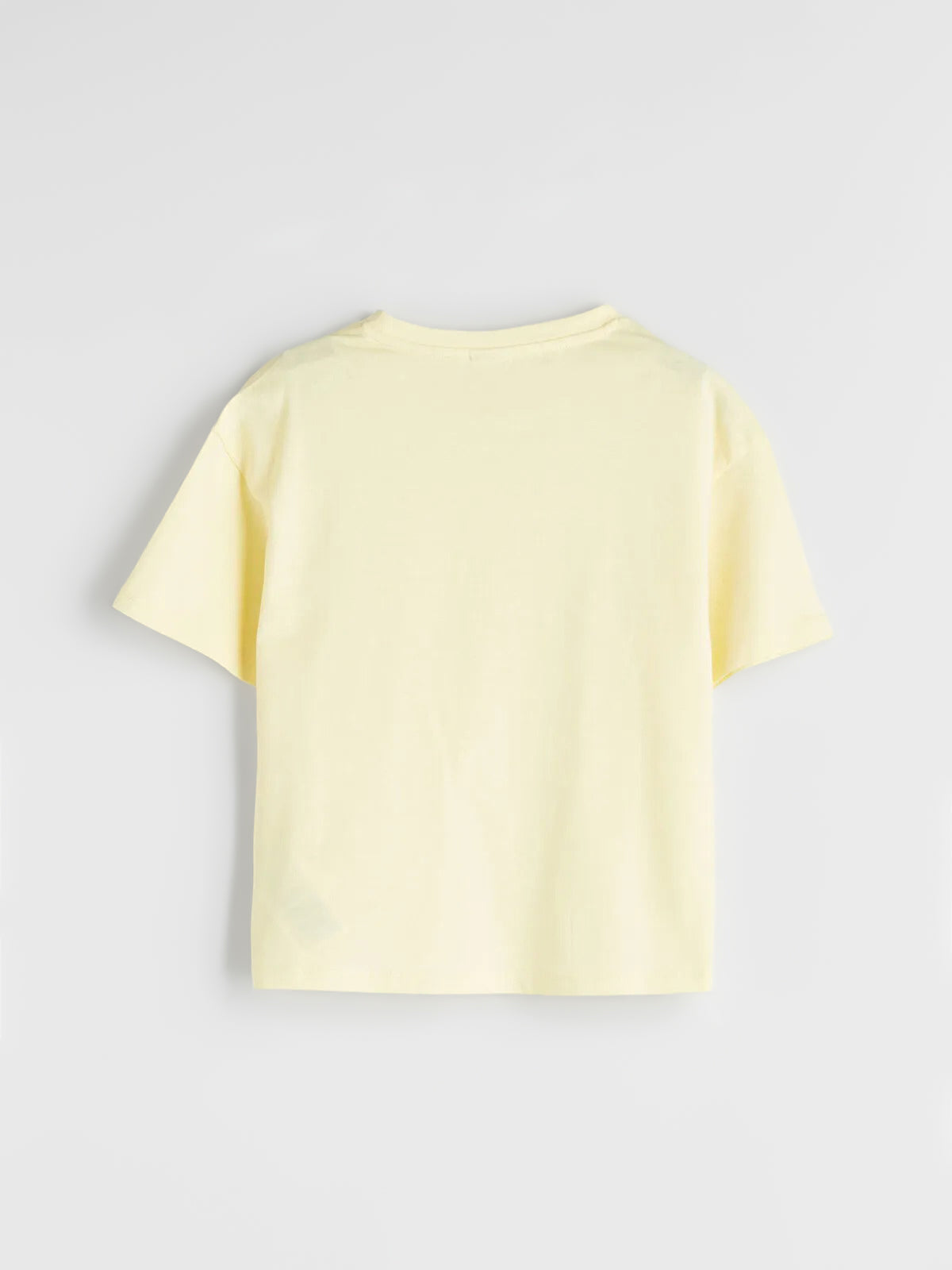 Crew Neck Girl's Cotton T-shirt | Yellow back