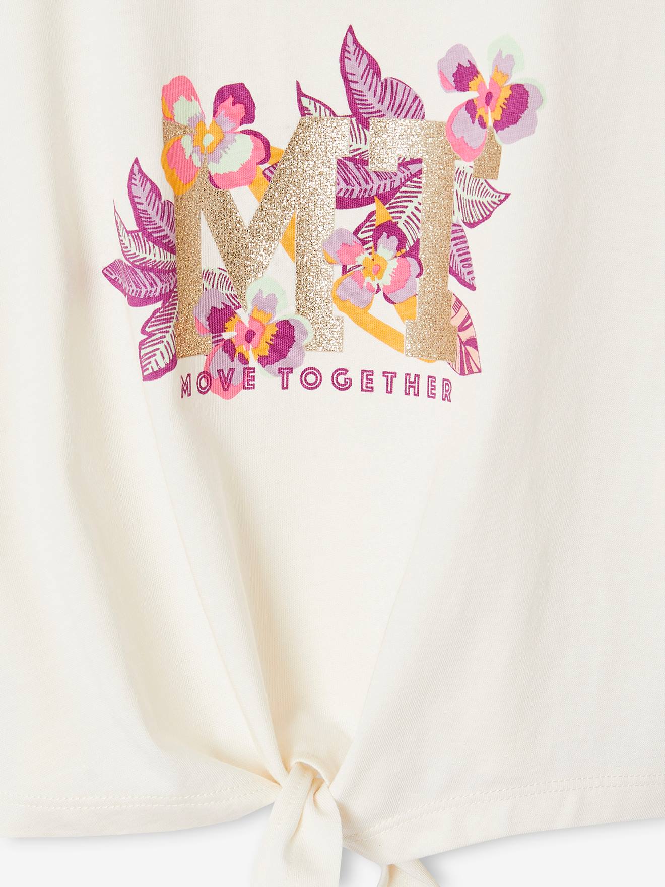 Cropped Girl's T-shirt | Cotton, Front Knot