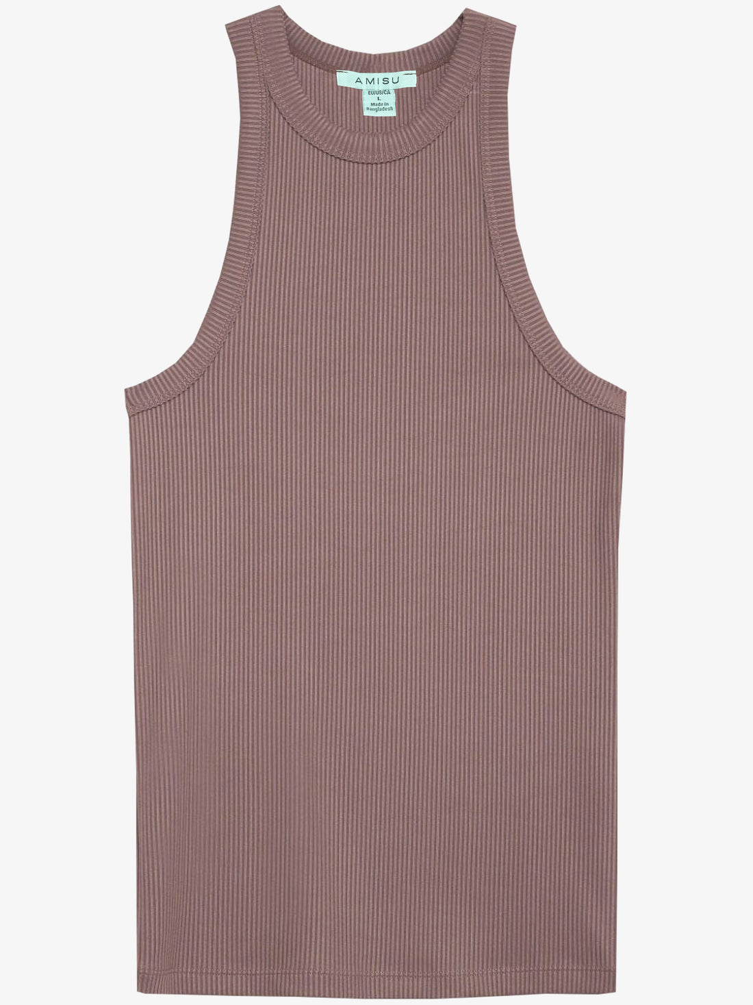 Women's Tank Top | Ribbed Fabric, Long, Burgundy Rose