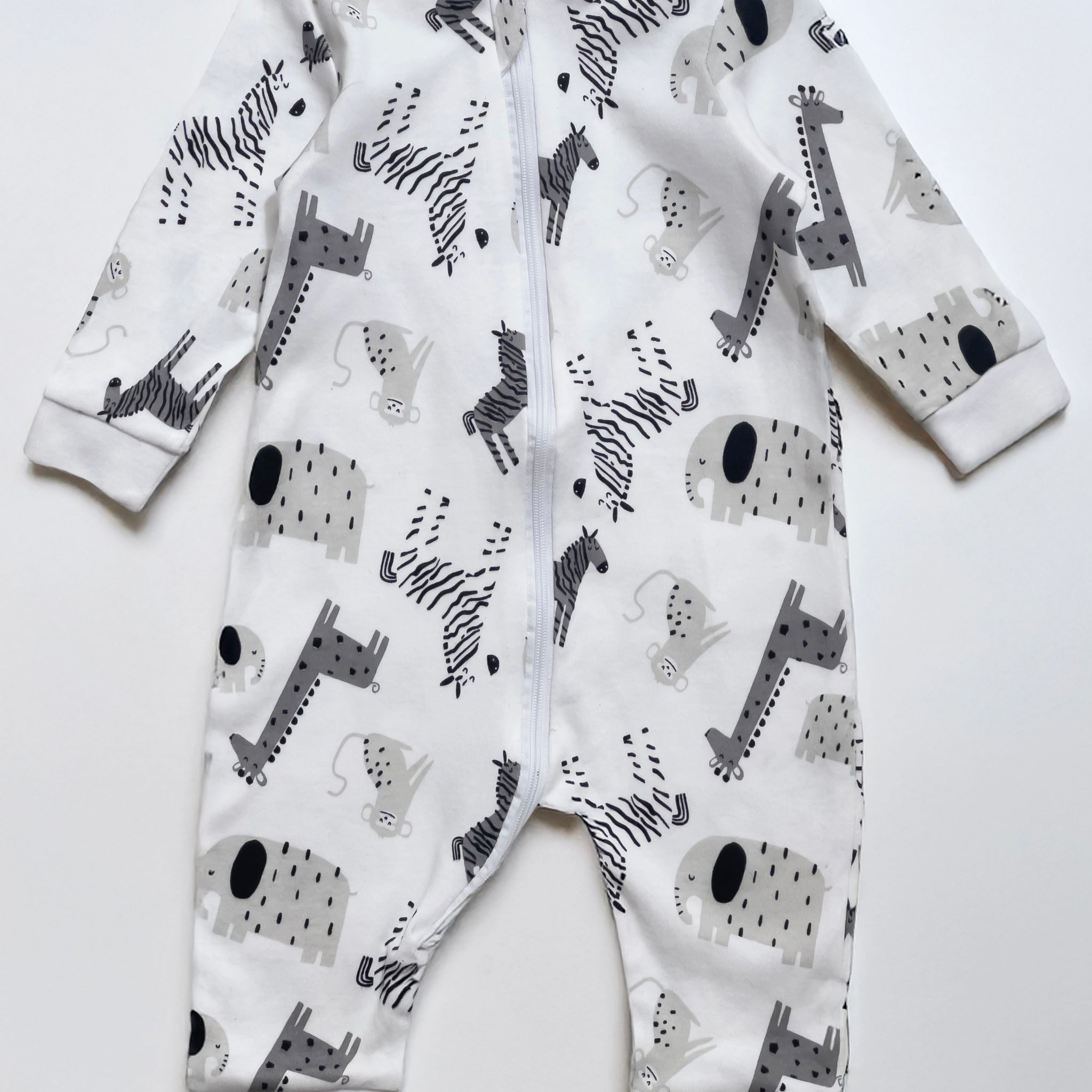 Cotton romper dress set with zipper opening 