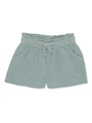 Sage Green Paper Bag waist Baby Girls Short Pants