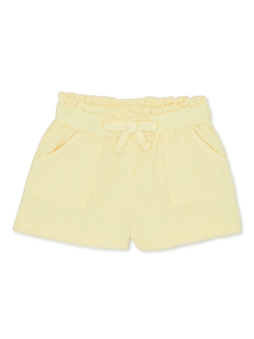 Baby Girls Cotton Shorts | Yellow