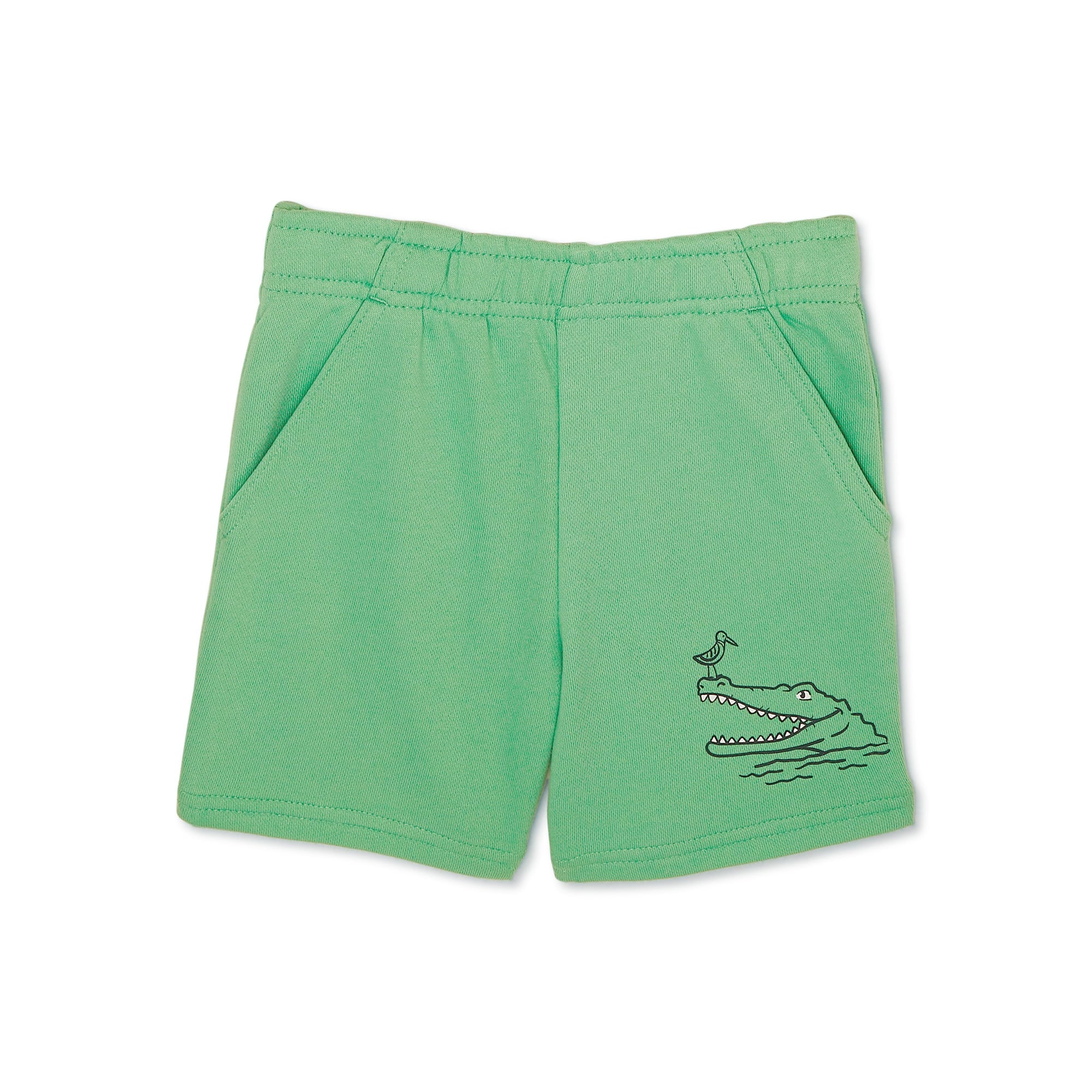Toddler Boy's Half Pant in Cotton fabric, with a Stretchable Waist and Muted Green Color