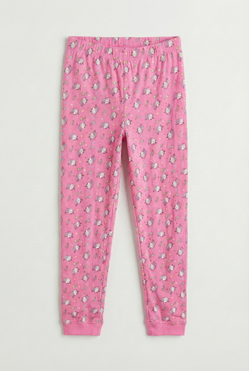 Girls' Pink "Magical Unicorn" Cotton Leggings