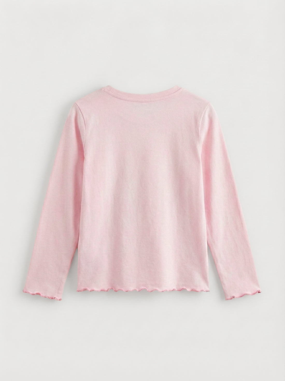 Girl's Pure Cotton Soft Pink Full Sleeve T-shirt