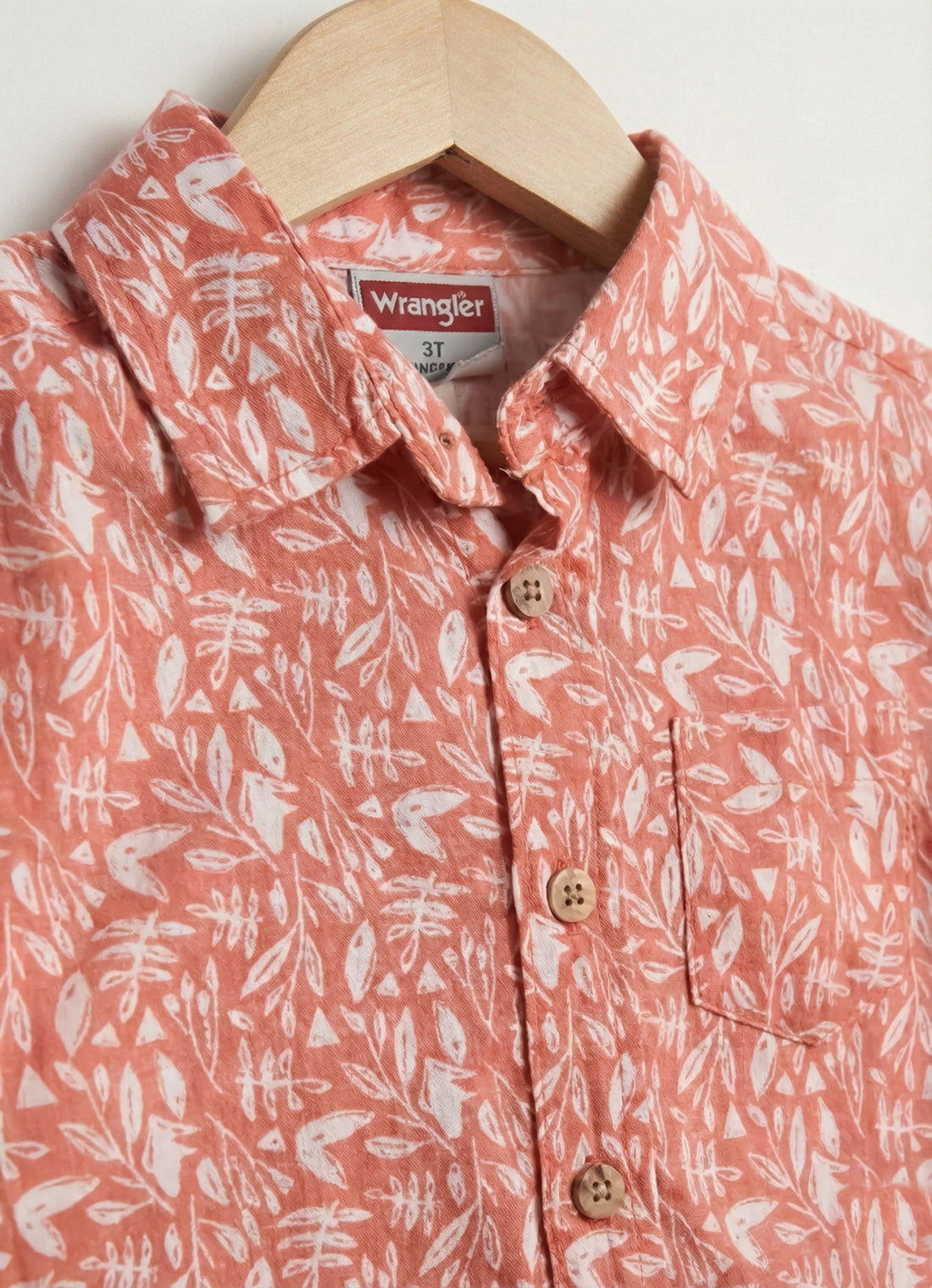 Toddler Boy's Half Sleeve Cotton Shirt | Pale Orange