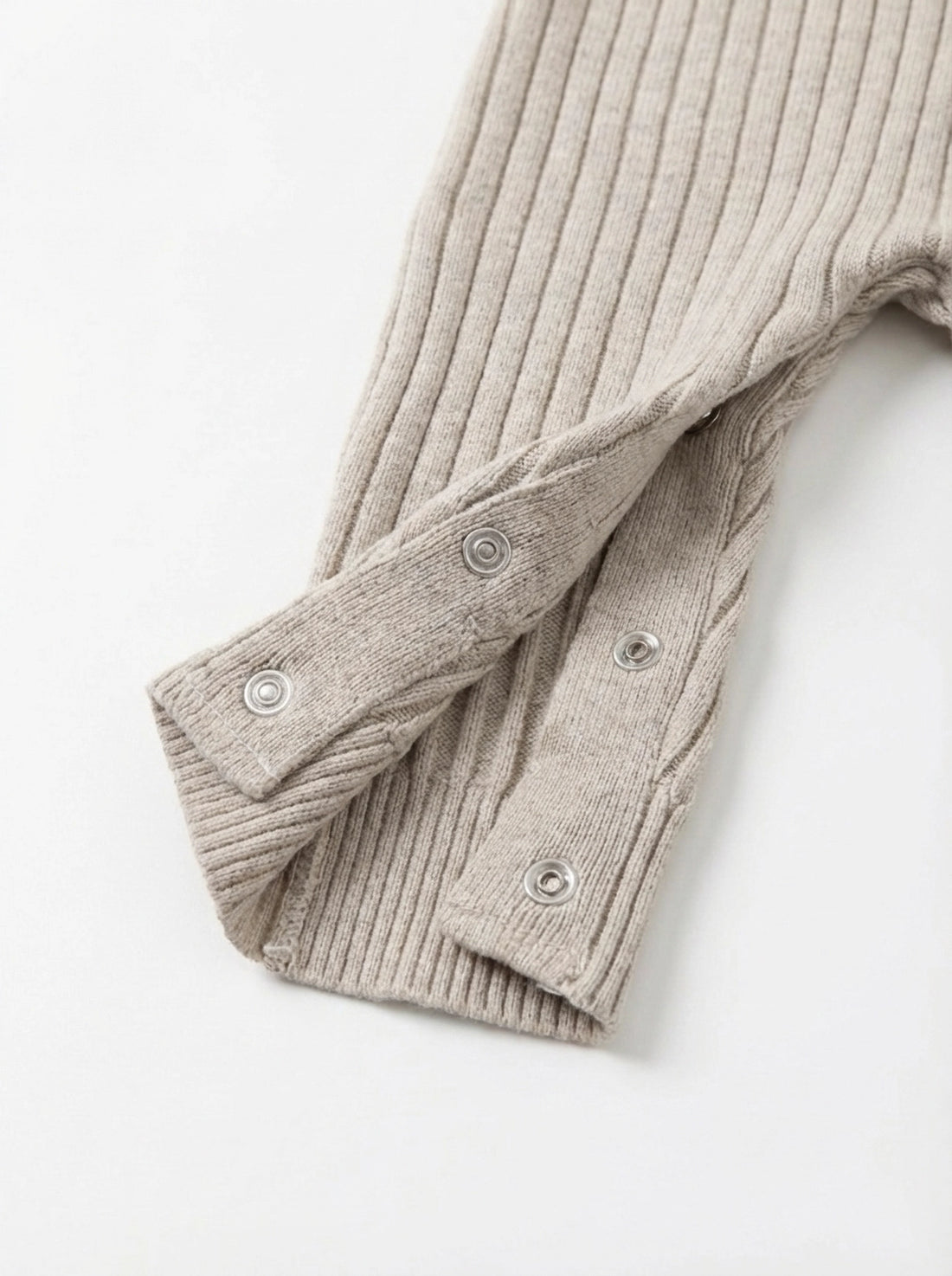 Ribbed Cotton Baby Romper | Soft Grey