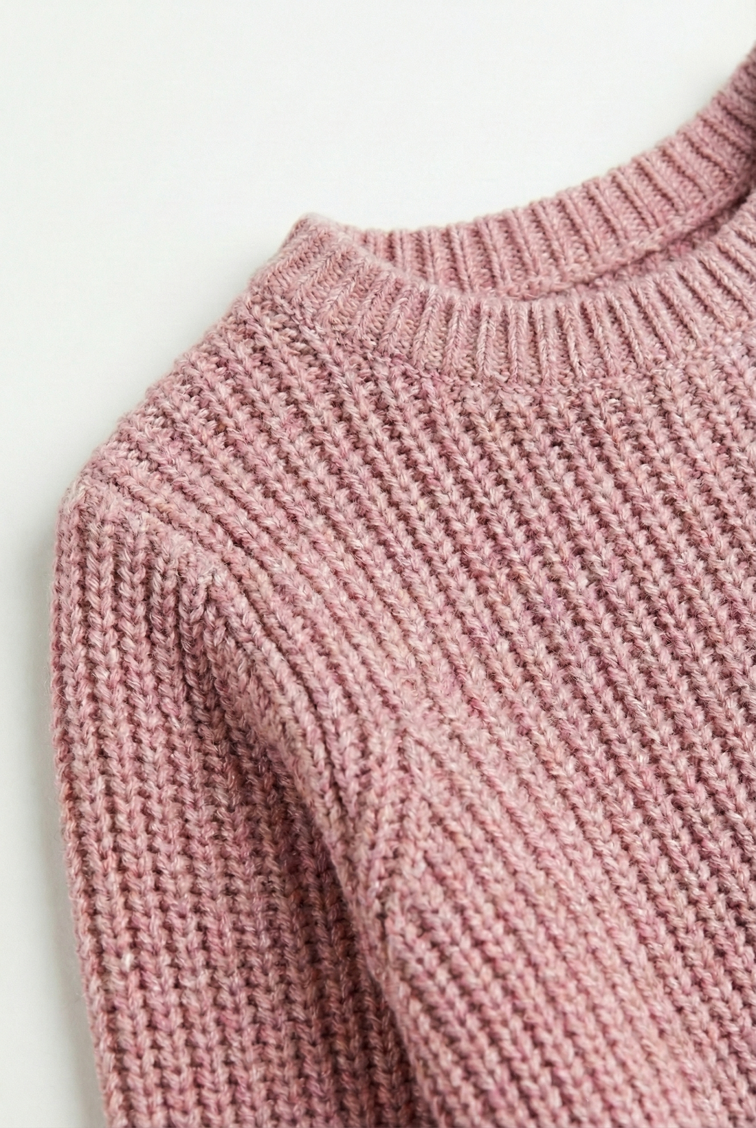 Baby Girl's Round Neck Light Pink Pullover Jumper