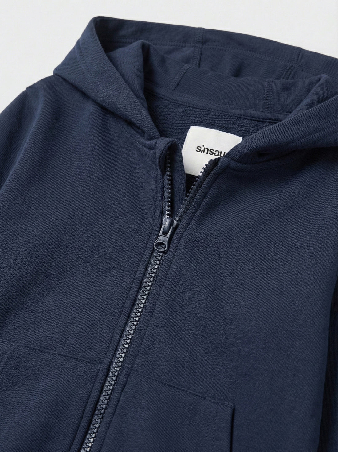 Kids Zip Through Hoodie | Cotton, Zipper, Kangaroo Pocket, Navy Blue