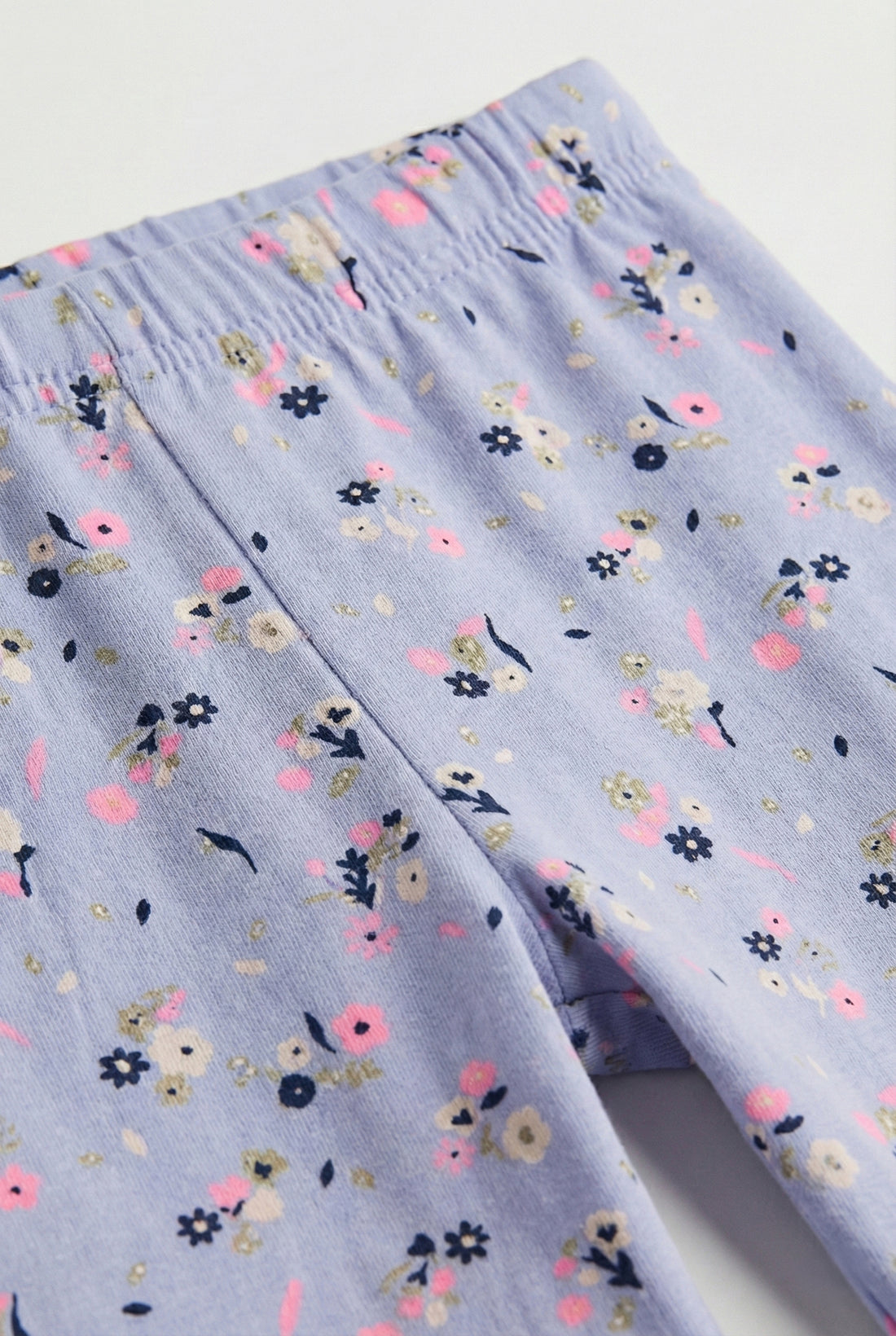 Girls' Soft Cotton Leggings – Lilac Dainty Floral