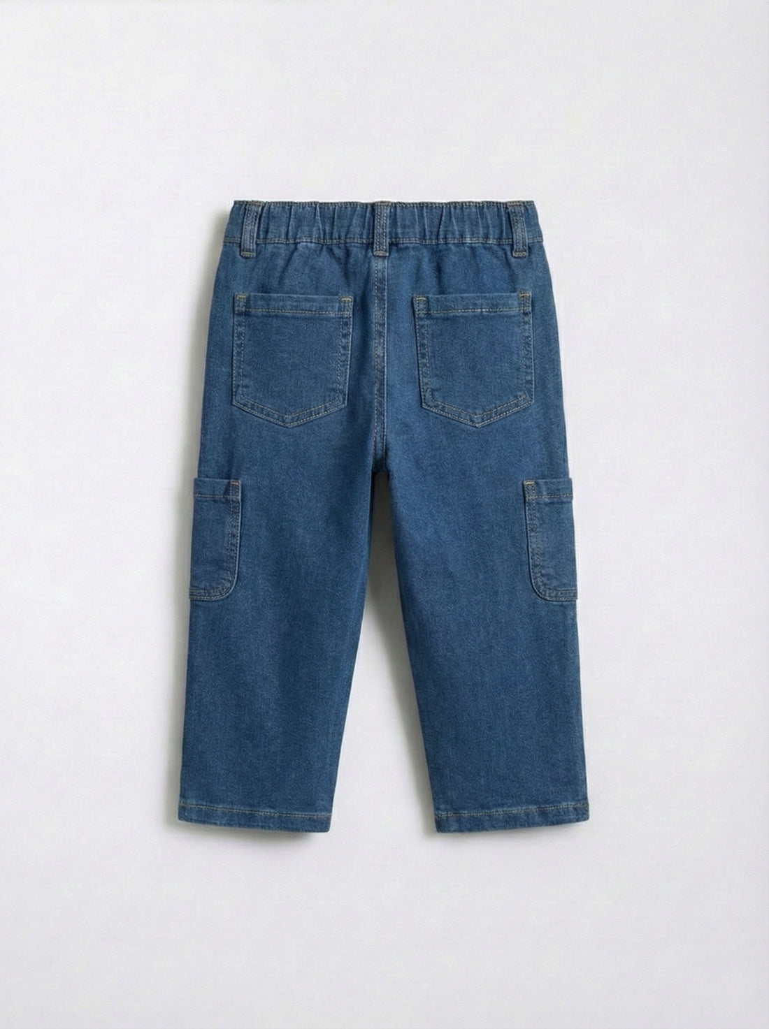 Toddler Straight Cut Cargo Jeans | Classic Denim Wash