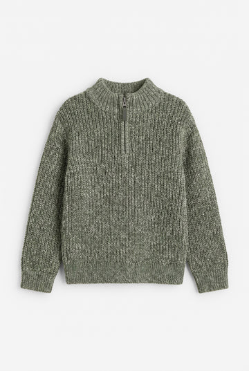 Zip Up Cotton Jumper