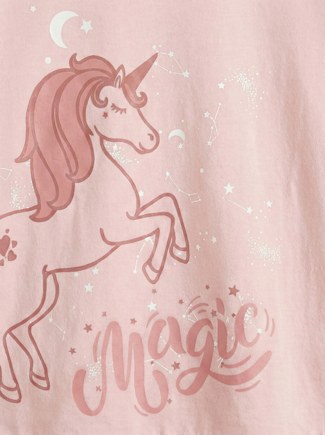 Girl's Soft Cotton Unicorn Print T-shirt