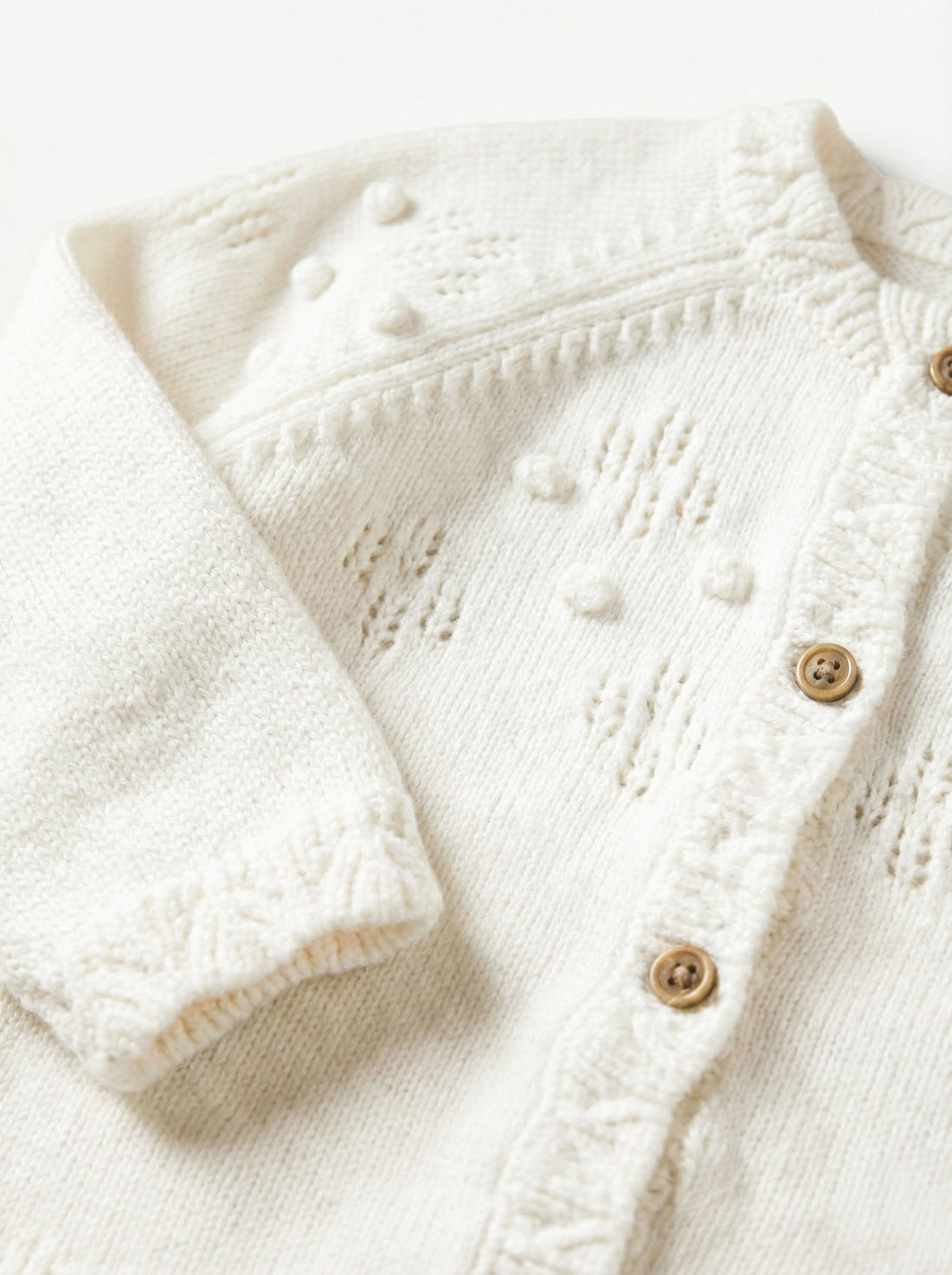 Baby Soft Cotton White Cardigan