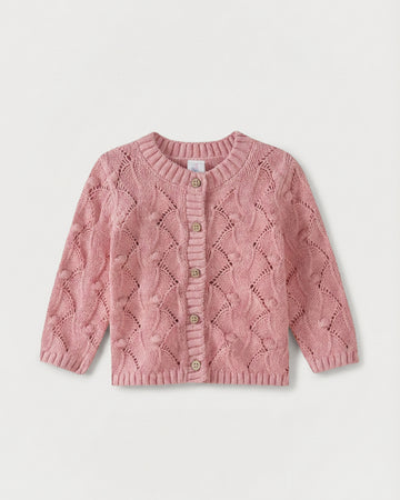 Infant Girl's Blush Pink Knit Cardigan