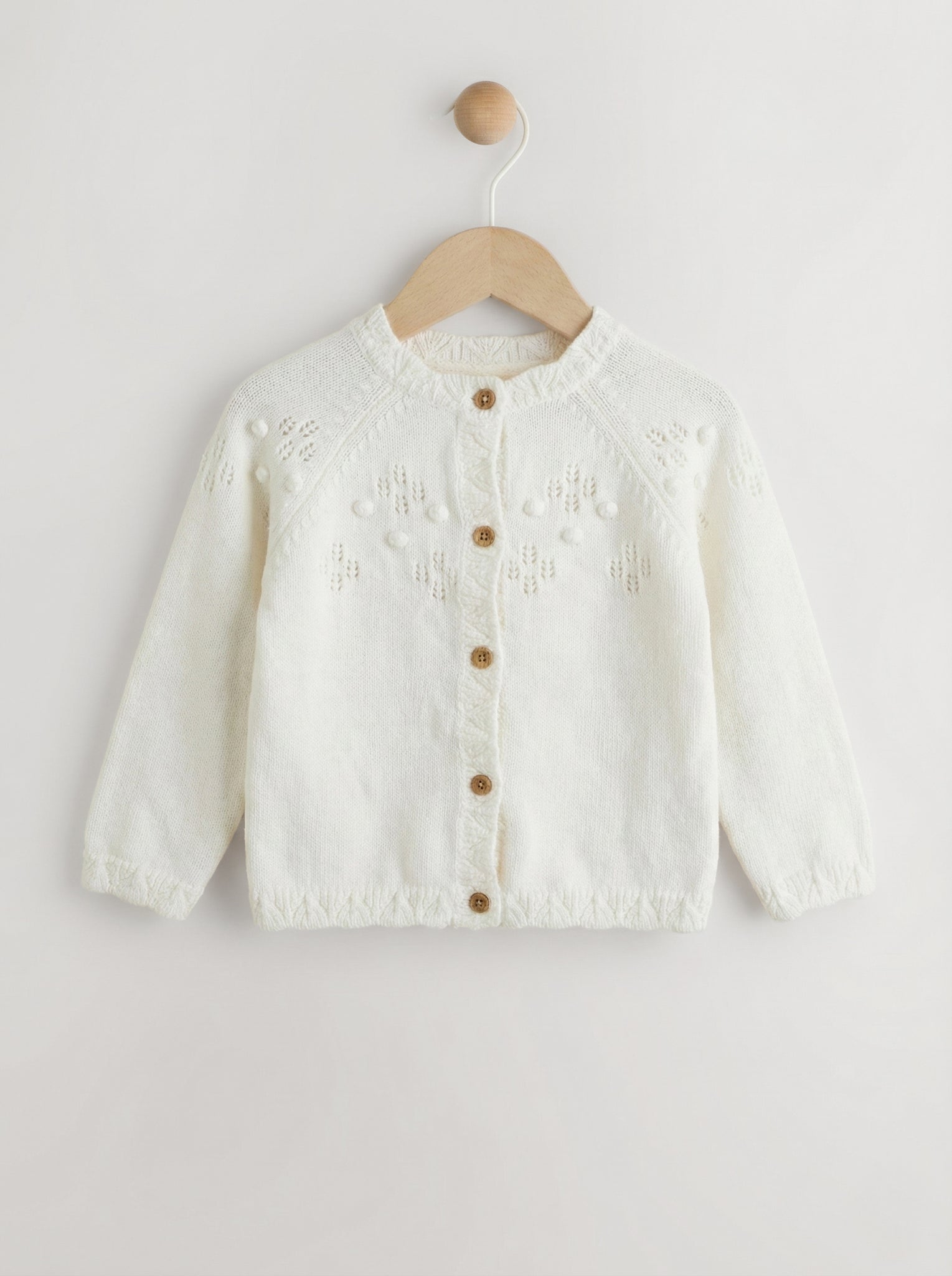 Baby Soft Cotton White Cardigan