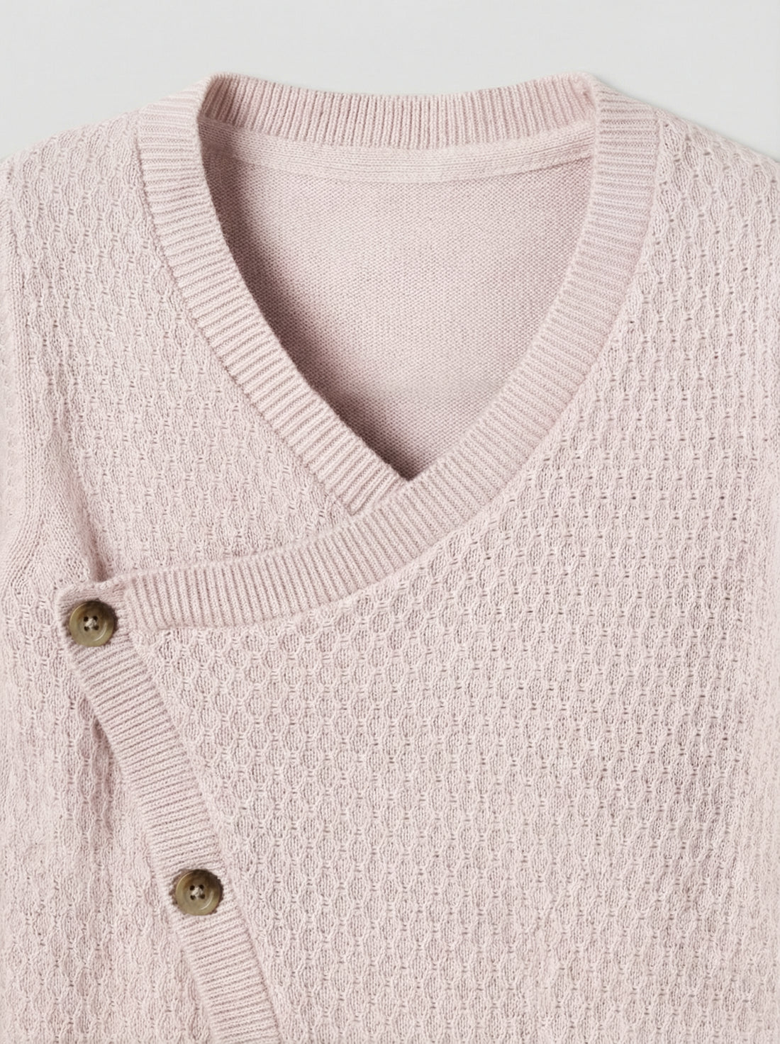 Textured Knit Wrap Romper | Light Pink