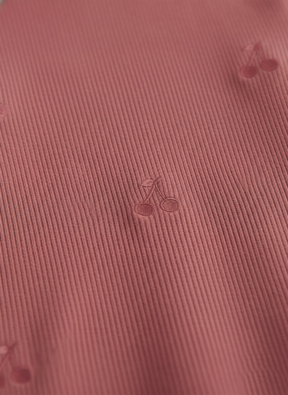 Baby Girl's Ribbed Cotton Full Sleeve T-shirt | Dark Dusty Rose Color